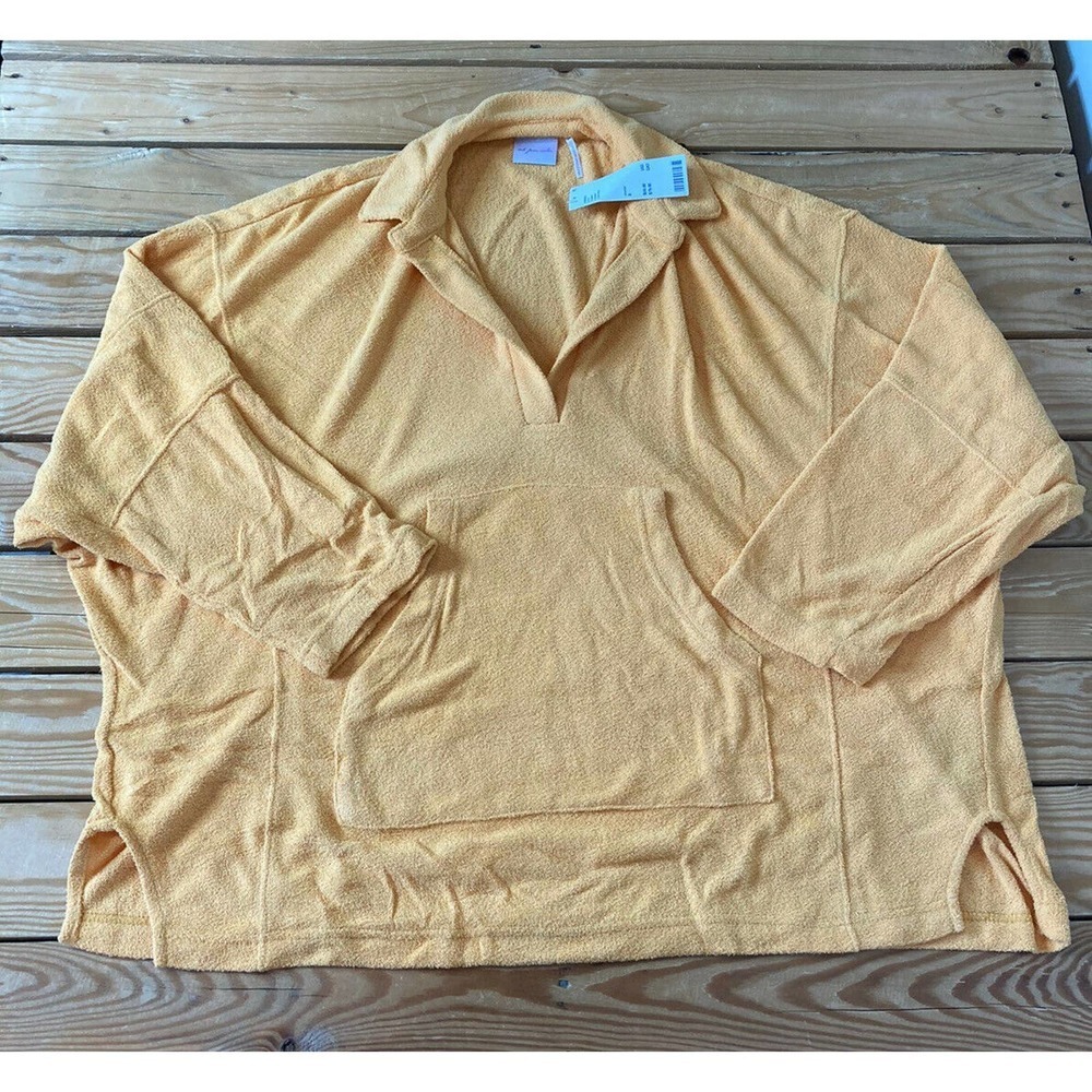 Urban Outfitters Yellow Terry Knit Long Sleeve Pullover